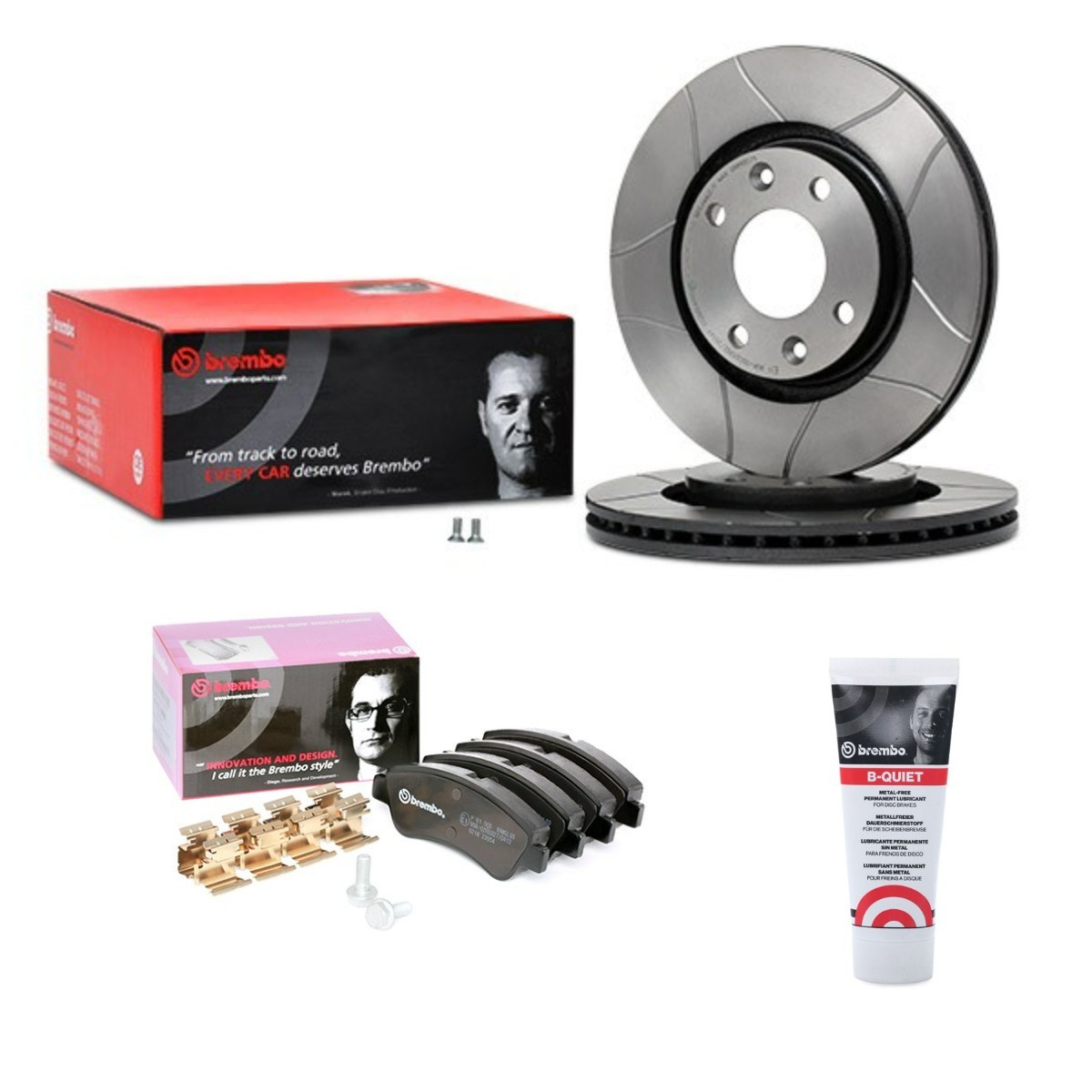 BREMBO BRB3405N0159: Bremseskiver og klodser indvendigt ventileret, opslidset MAX LINE