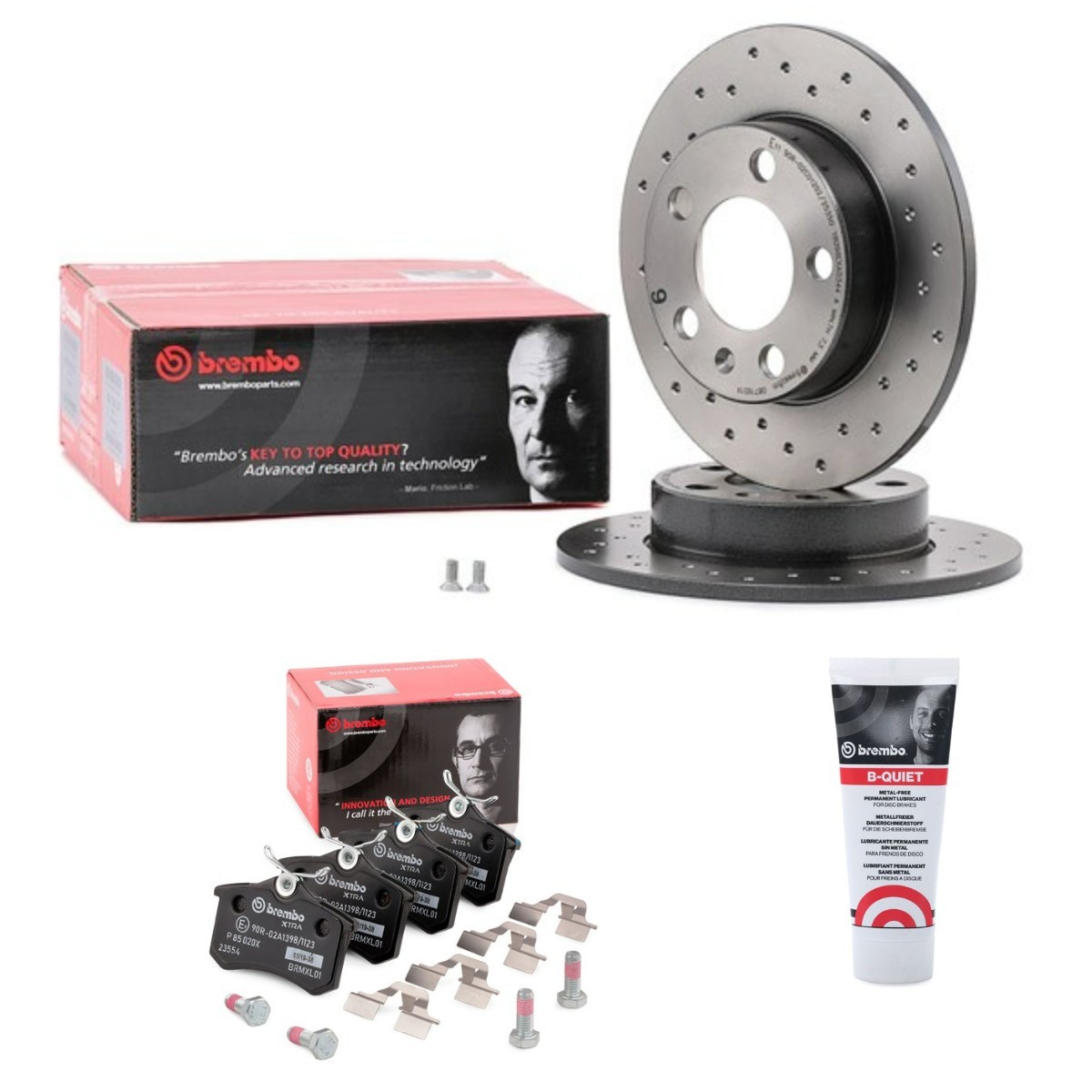 BREMBO BRB3405N0197: Спирачен комплект, дискови спирачки Ø: 230mm, плътен, перфориран