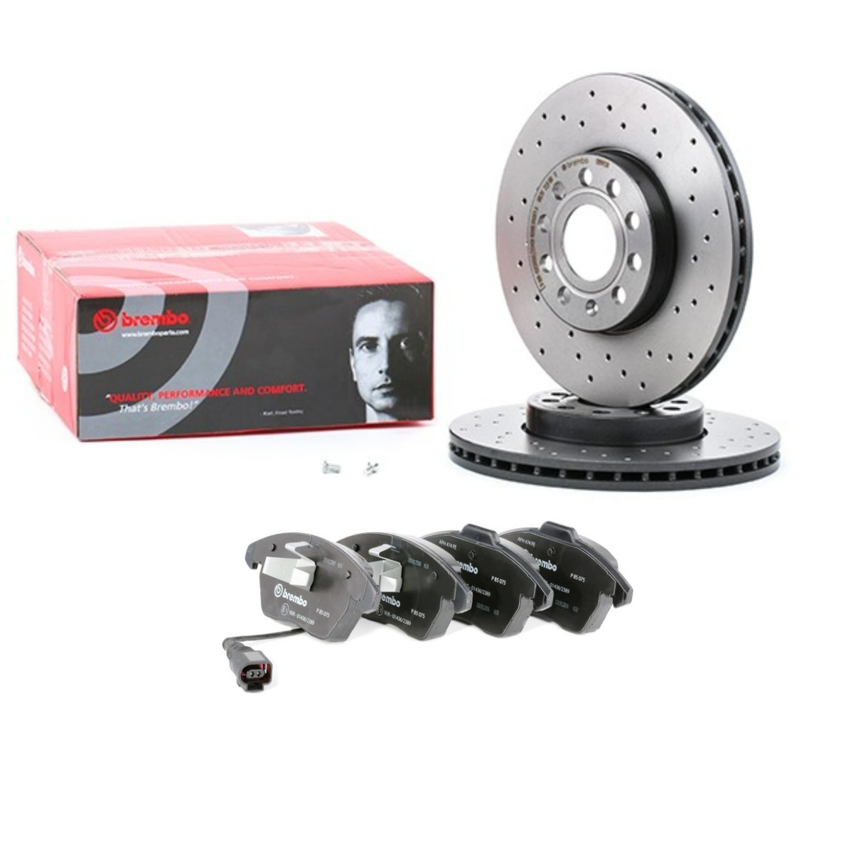 BREMBO BRB3405N0474: Fék készlet, tárcsafék Ø: 288mm, iyuggatott/belső hűtésű