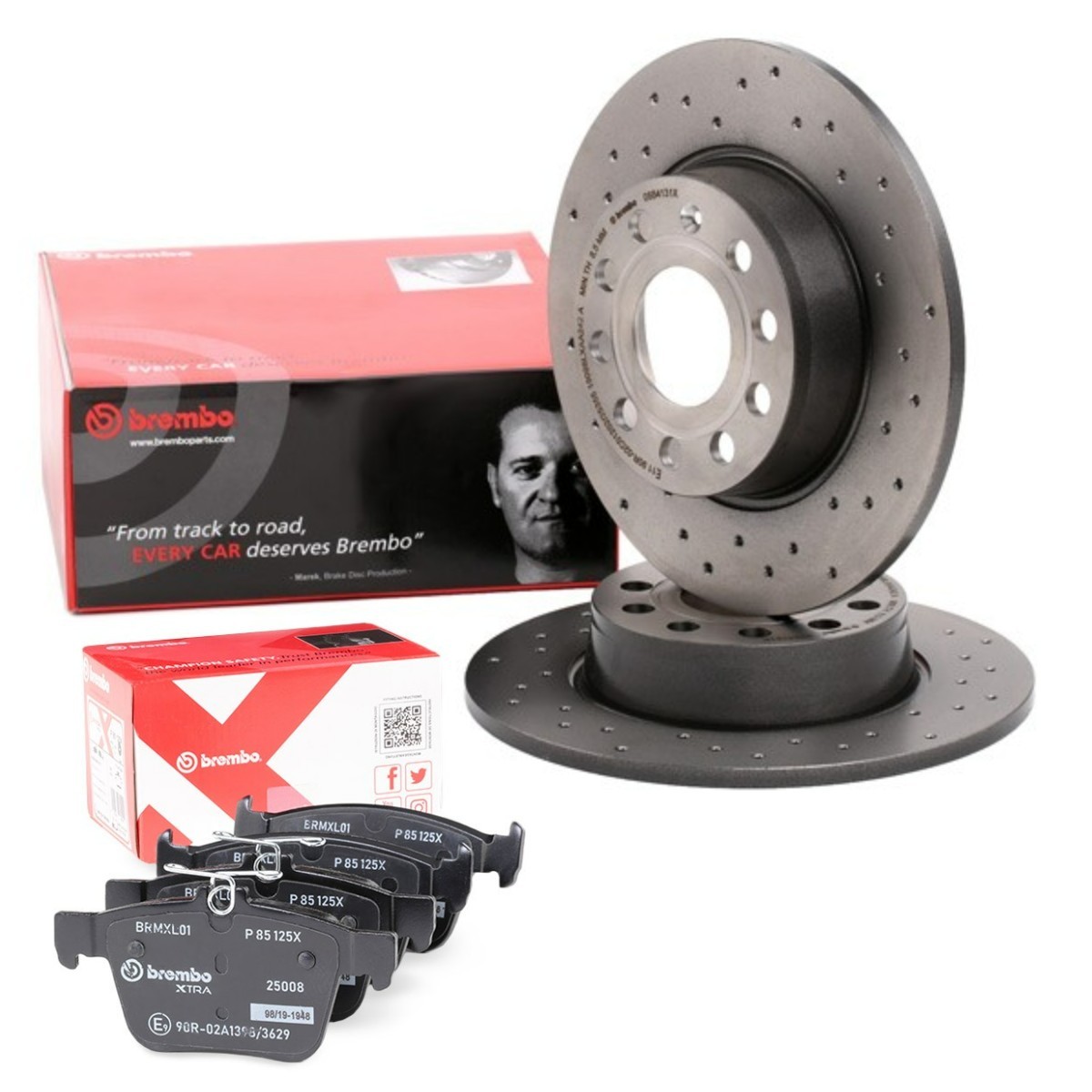 BREMBO BRB3405N0490: Pidurikomplekt, ketaspidur Ø: 272mm, täis, perforeeritud XTRA LINE