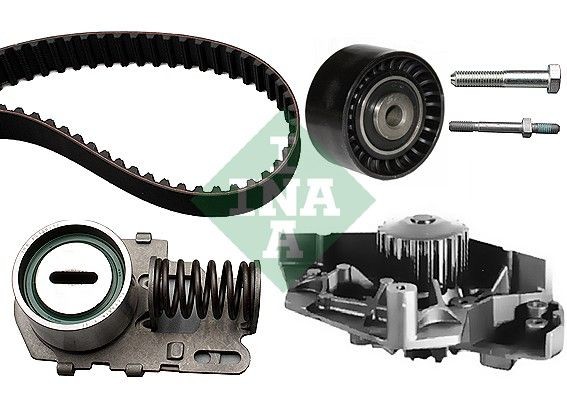 INA 530 0076 30: Bomba de água + kit de correia dentada com suporte de base, com material de montagem/fixação