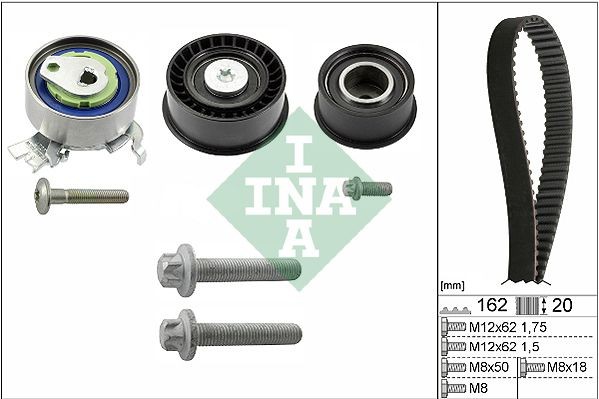 INA 530 0443 10: Tandremssæt Zähnezahl 1: 162