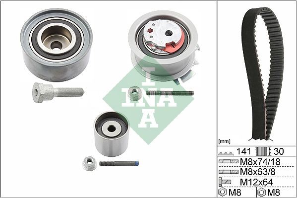 INA 530 0463 10: Kit cinghia di distribuzione N° denti 1: 141