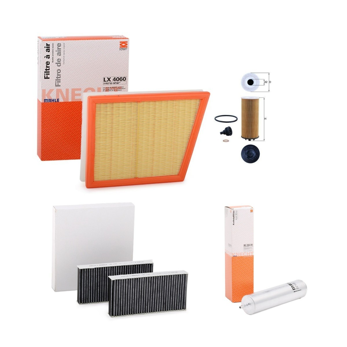 MAHLE ORIGINAL MHL4055N0100: Комплект филтри