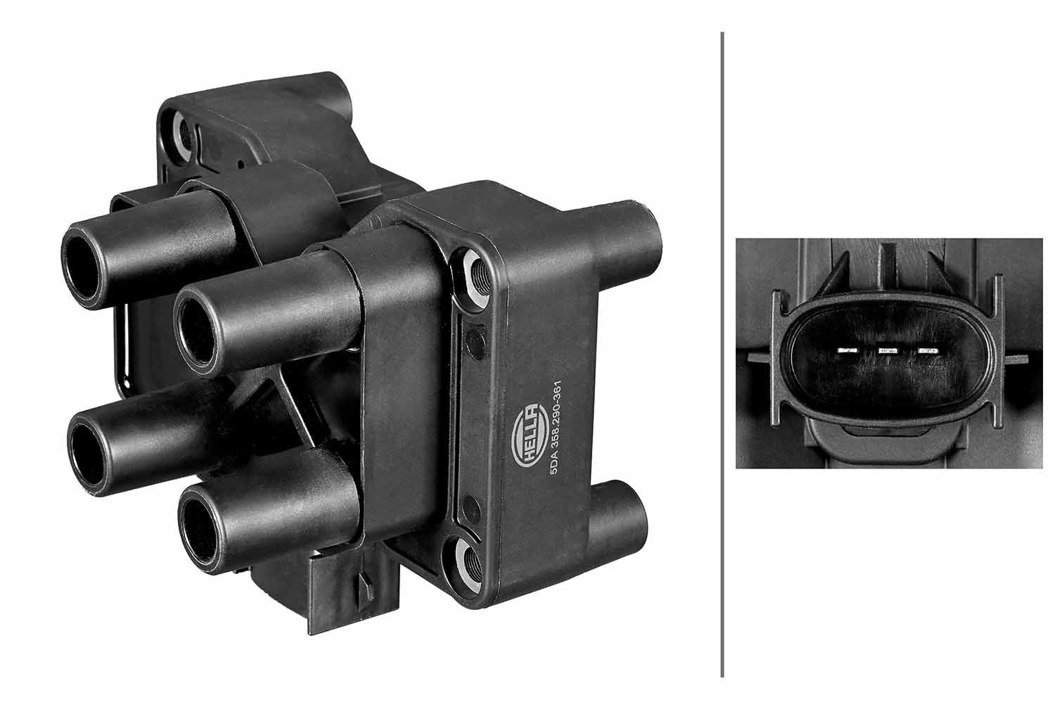 HELLA 5DA 358 290-361: Tændspole 3-polet