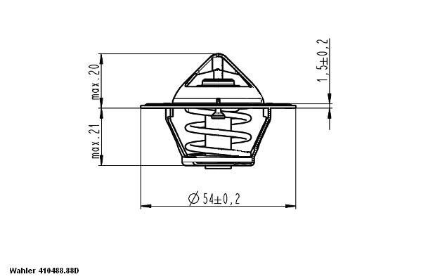WAHLER 410488.88D: Thermostat d'eau 88°C, avec joint d'étanchéite