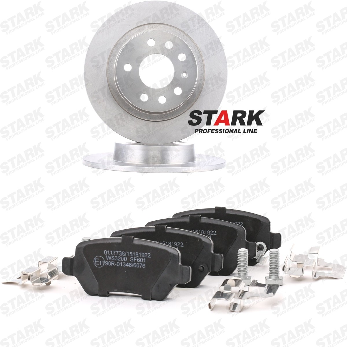 STARK SKBK-10993409: Pidurikomplekt, ketaspidur Tagasild, Ø: 278mm, täis, koos kokkusurumisvastase plekiga