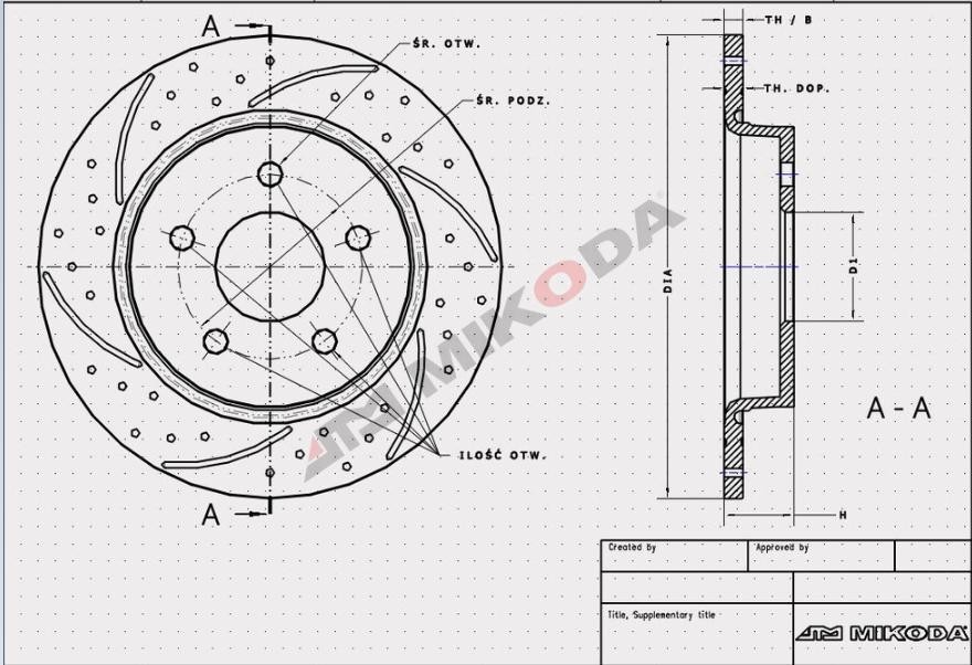 MIKODA 0356S: Bremseskive Ø: 257,0mm, slidset/perforeret, Ø: 257,0mm GT