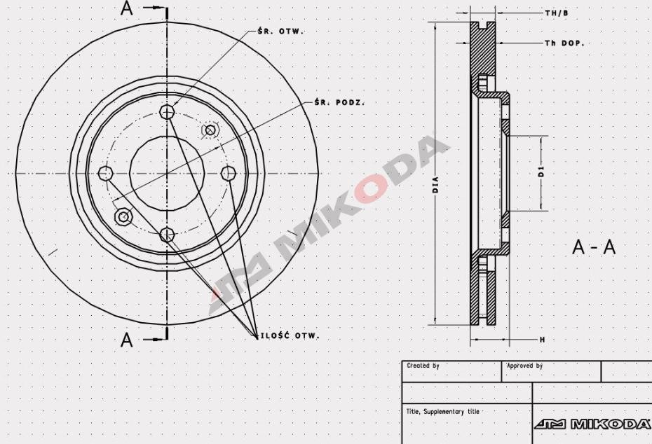 MIKODA 0493: Piduriketas Ø: 324mm, sisemine õhutus, Ø: 324mm