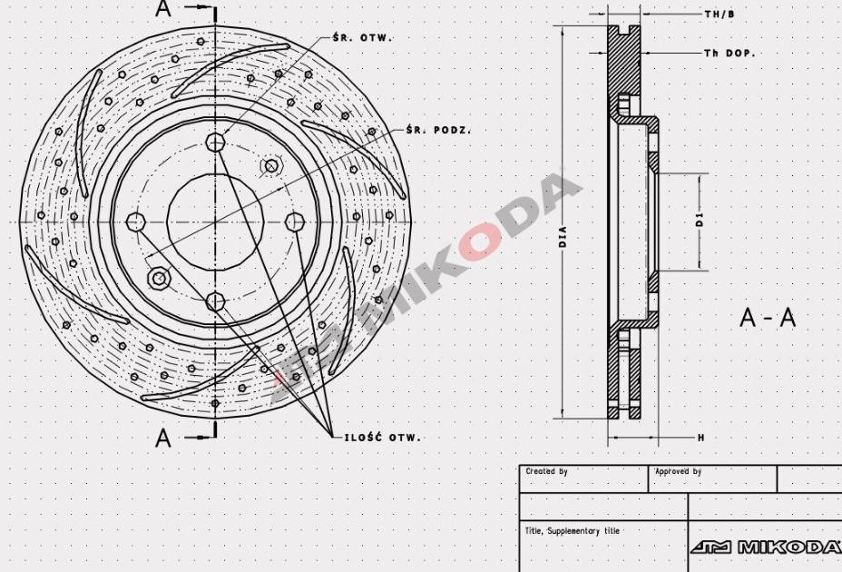 MIKODA 0493S: Piduriketas Ø: 324mm, piludega/augustatud, Ø: 324mm GT