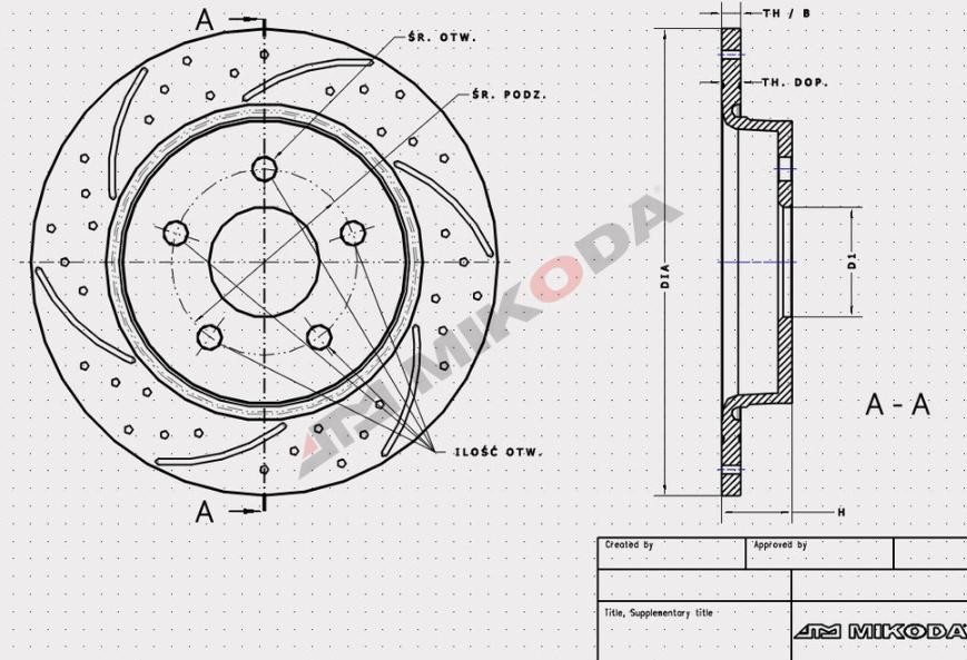 MIKODA 0536S: Piduriketas Ø: 224mm, piludega/augustatud, Ø: 224mm GT