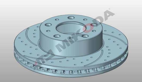 MIKODA 0555S: Bremseskive Ø: 280mm, slidset/perforeret, Ø: 280mm GT