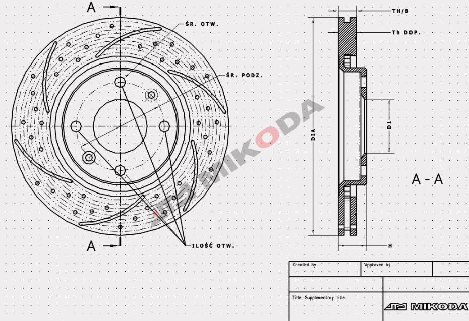 MIKODA 0582S: Bremseskive Ø: 283mm, slidset/perforeret, Ø: 283mm GT