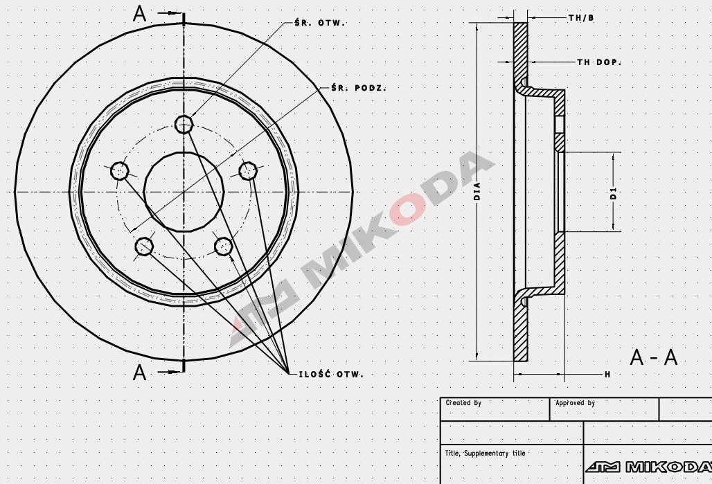 MIKODA 1329: Piduriketas Ø: 280mm, täis, Ø: 280mm