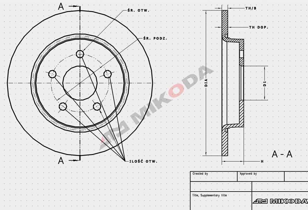 MIKODA 1409: Piduriketas Ø: 280mm, täis, Ø: 280mm