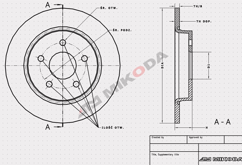 MIKODA 1443: Piduriketas Ø: 300mm, täis, Ø: 300mm