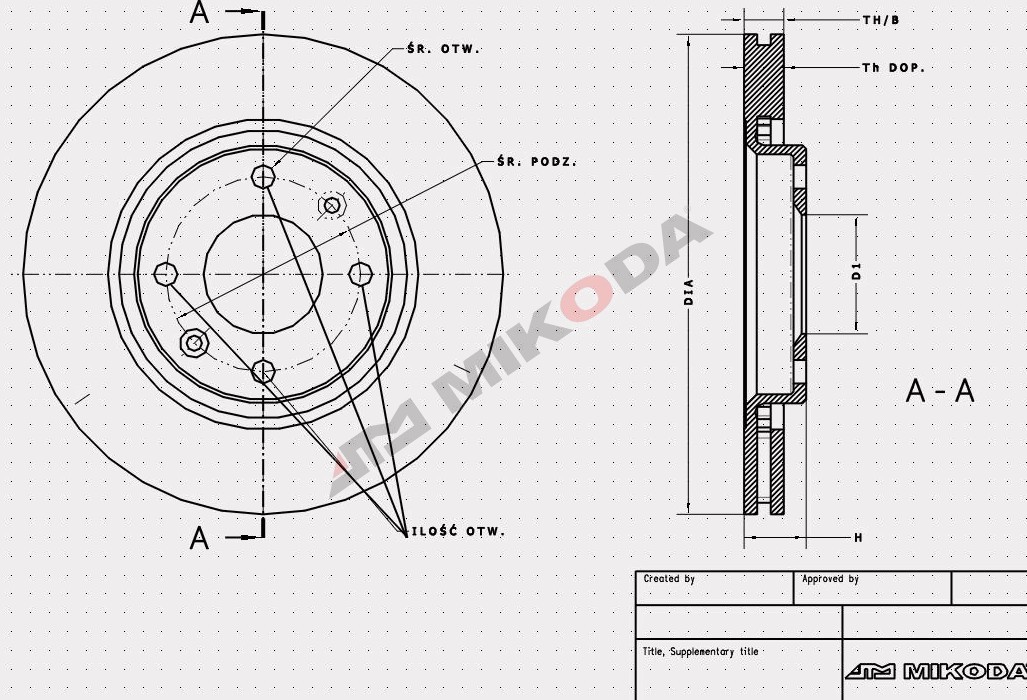 MIKODA 1538: Piduriketas Ø: 296mm, õhutusega, Ø: 296mm