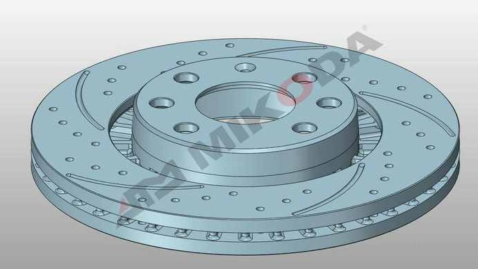 MIKODA 1605S: Brzdový kotouč R: 256mm, se štěrbinami / děrováno, R: 256mm GT