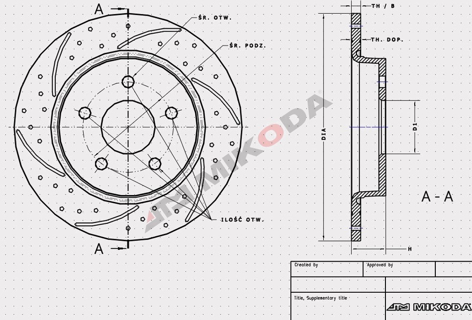 MIKODA 1724S: Piduriketas Ø: 265,0mm, piludega/augustatud, Ø: 265,0mm GT