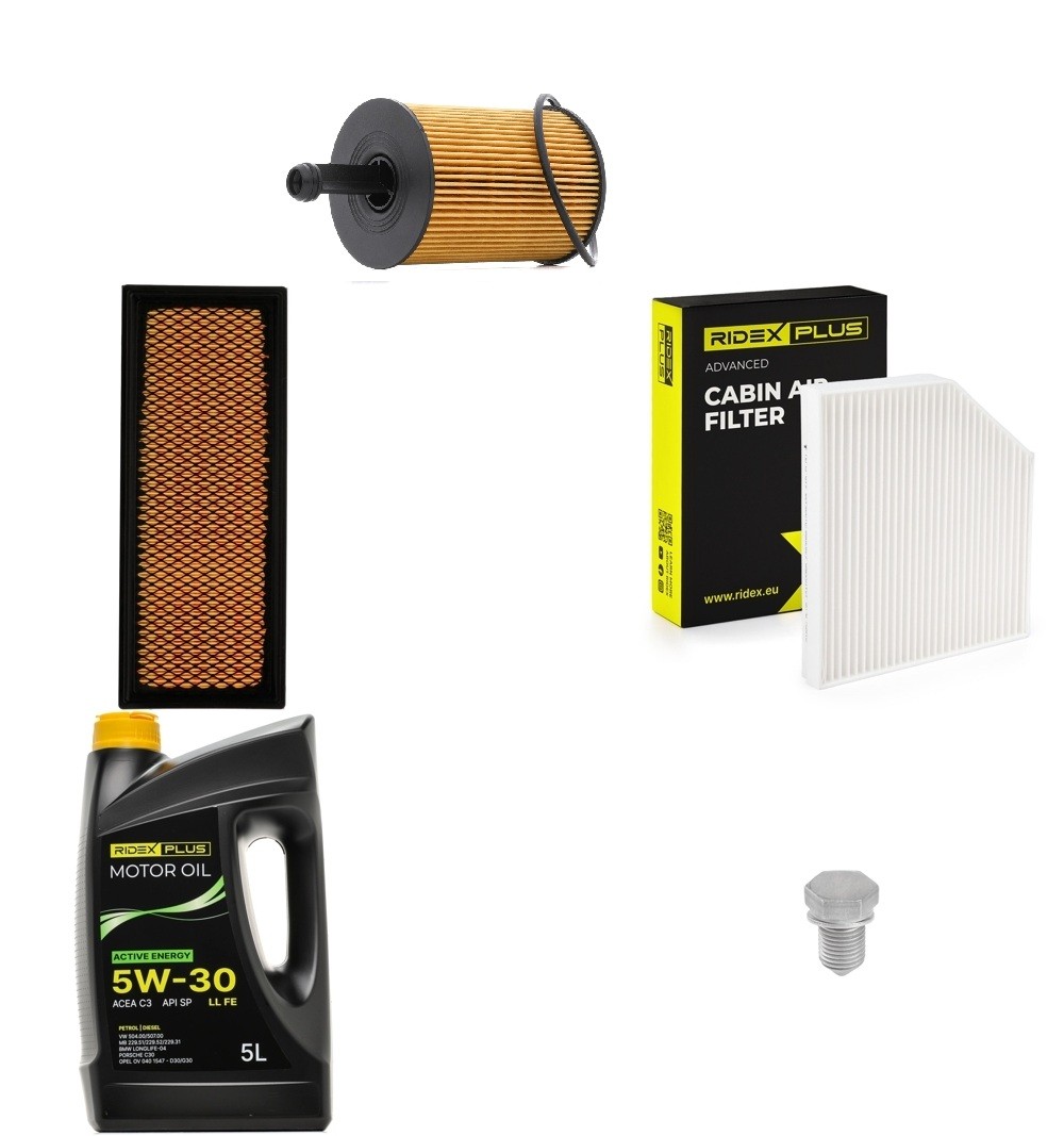 RIDEX PLUS 100374T0231P: Filtrový set s motorovým olejem