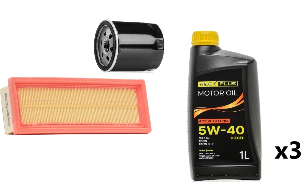 RIDEX PLUS 100374T0245P: Filtri komplektā ar motoreļļu
