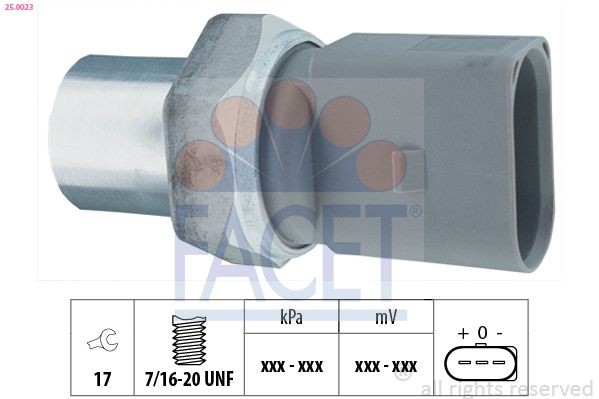 FACET 25.0023: Comutator presiune, aer conditionat Made in Italy - OE Equivalent