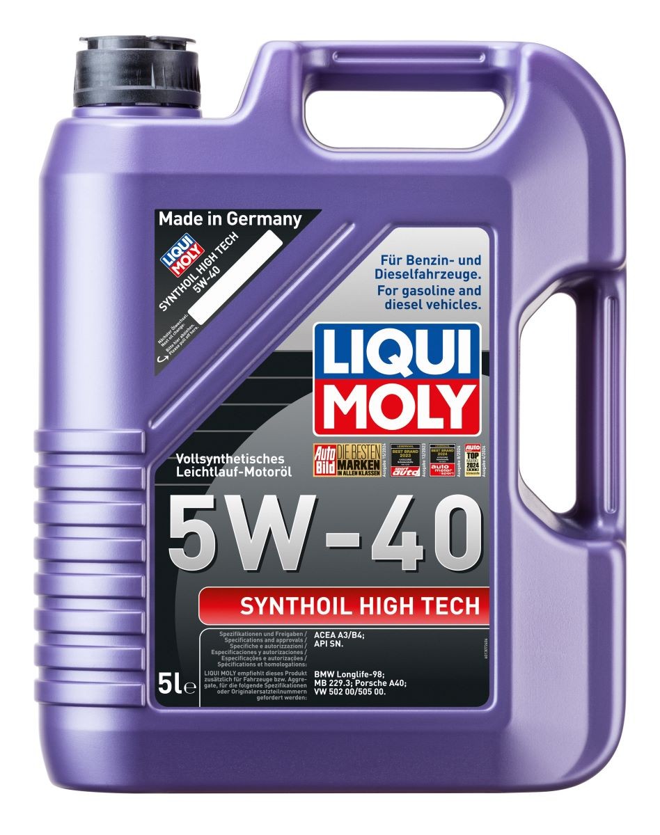 LIQUI MOLY 1307: Mootoriõli 5l, 5W-40 Synthoil, High Tech