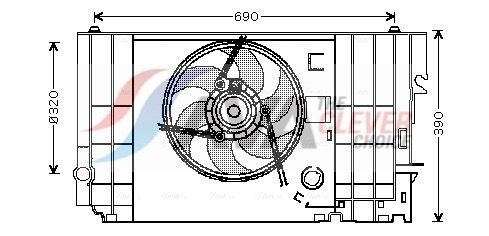 AVA COOLING SYSTEMS CN7546: Kylfläkt 315mm, 315mm, utan styranordning, med kylarfläktssarg, utan motstånd