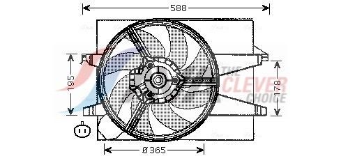 AVA COOLING SYSTEMS FD7541: Køleventilator 363mm, 363mm, uden kontroldel, med kølerventilatorramme (karm), uden modstand