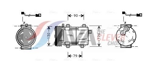 AVA COOLING SYSTEMS FDAK280: Kliimakompressor ** CLEVER FIT ** PAG-kompressoriõliga, koos magnetsiduriga, ilma dioodita