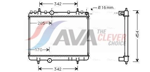 AVA COOLING SYSTEMS PE2265: Chłodnica, układ chłodzenia silnika ** CLEVER FIT ** bez zbiornika wyrównawczego