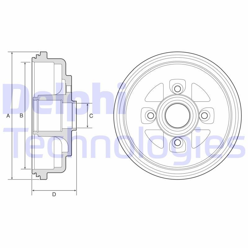 DELPHI BG3674: Piduriketas Ø: 255mm, täis, Ø: 255mm