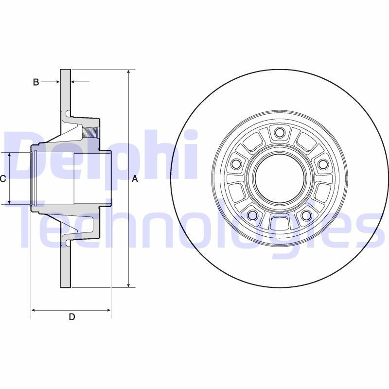 DELPHI BG3767: Piduriketas Ø: 280mm, täis, Ø: 280mm, koos rattakeskmega