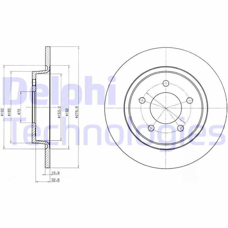 DELPHI BG3930: Piduriketas Ø: 280mm, täis, Ø: 280mm, õlitatud