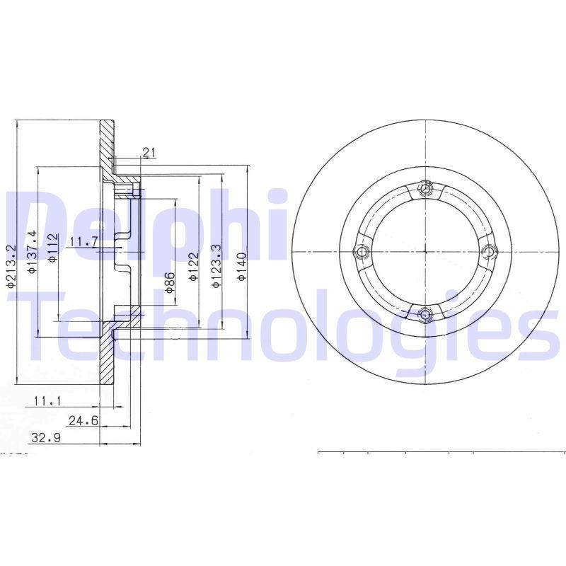 DELPHI BG2580: Piduriketas Ø: 214mm, täis, Ø: 214mm