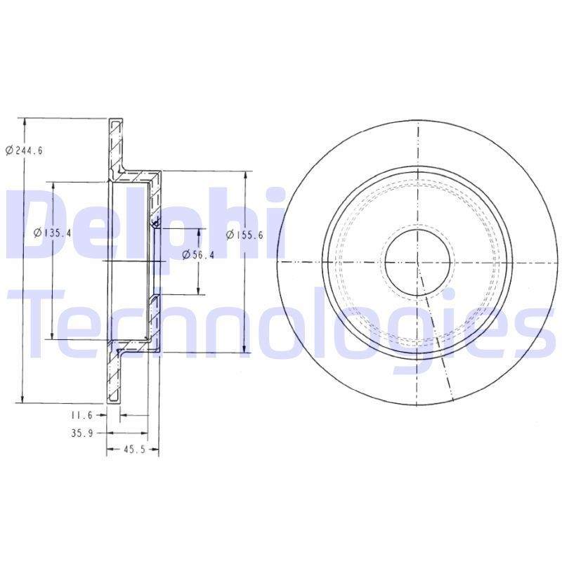 DELPHI BG3131: Piduriketas Ø: 240mm, täis, Ø: 240mm, õlitatud