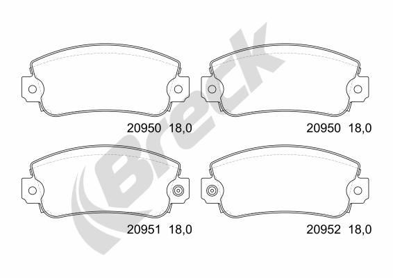 BRECK 20950 00 702 10: Piduriklotsid