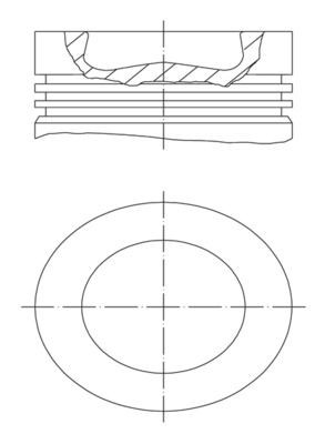 MAHLE ORIGINAL 003 16 00: Piest s nosicom piestneho kruzku, bez chaldiaceho kanála