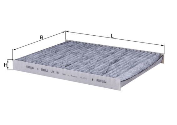MAHLE ORIGINAL LAK 142: Filtrs, Salona telpas gaiss Aktivētās ogles filtrs