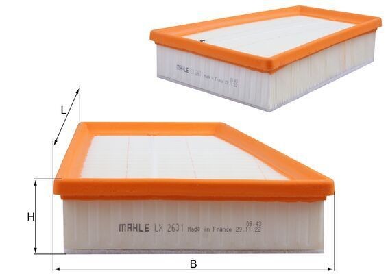 MAHLE ORIGINAL LX 2631: Gaisa filtrs