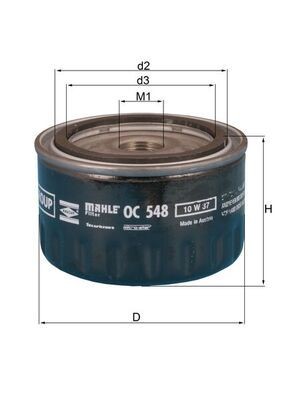 MAHLE ORIGINAL OC 548: Eļļas filtrs ar atgriezējvārstu