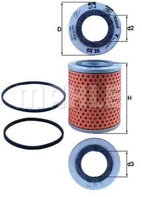 MAHLE ORIGINAL OX 20: Eļļas filtrs