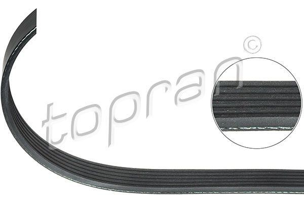 TOPRAN 100 336: Пистов ремък 1180mm, брой на ребрата: 6