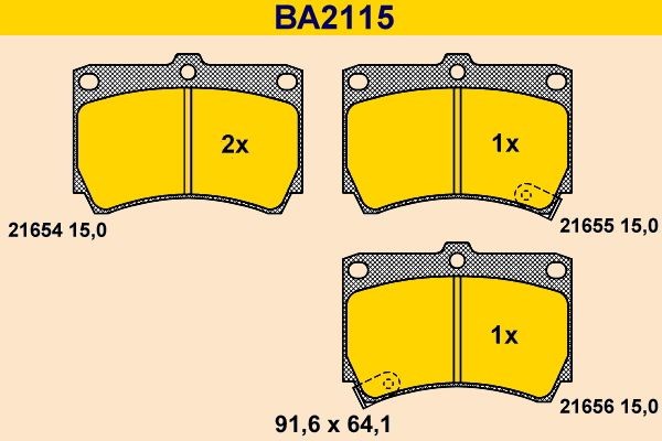 Barum BA2115: Plaquettes de frein