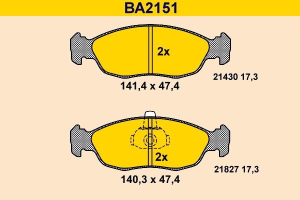 Barum BA2151: Fékbetét készlet, tárcsafék