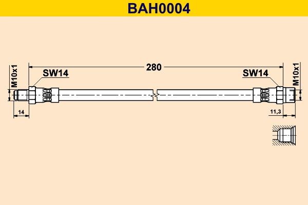 Barum BAH0004: Спирачен маркуч 280mm