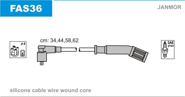 JANMOR FAS36: Juego de cables de encendido Silicona