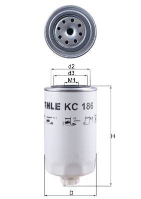 MAHLE ORIGINAL KC 186: Brændstof-filter