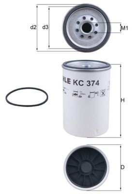 MAHLE ORIGINAL KC 374D: Brændstof-filter