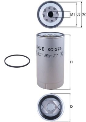 MAHLE ORIGINAL KC 375D: Brændstof-filter